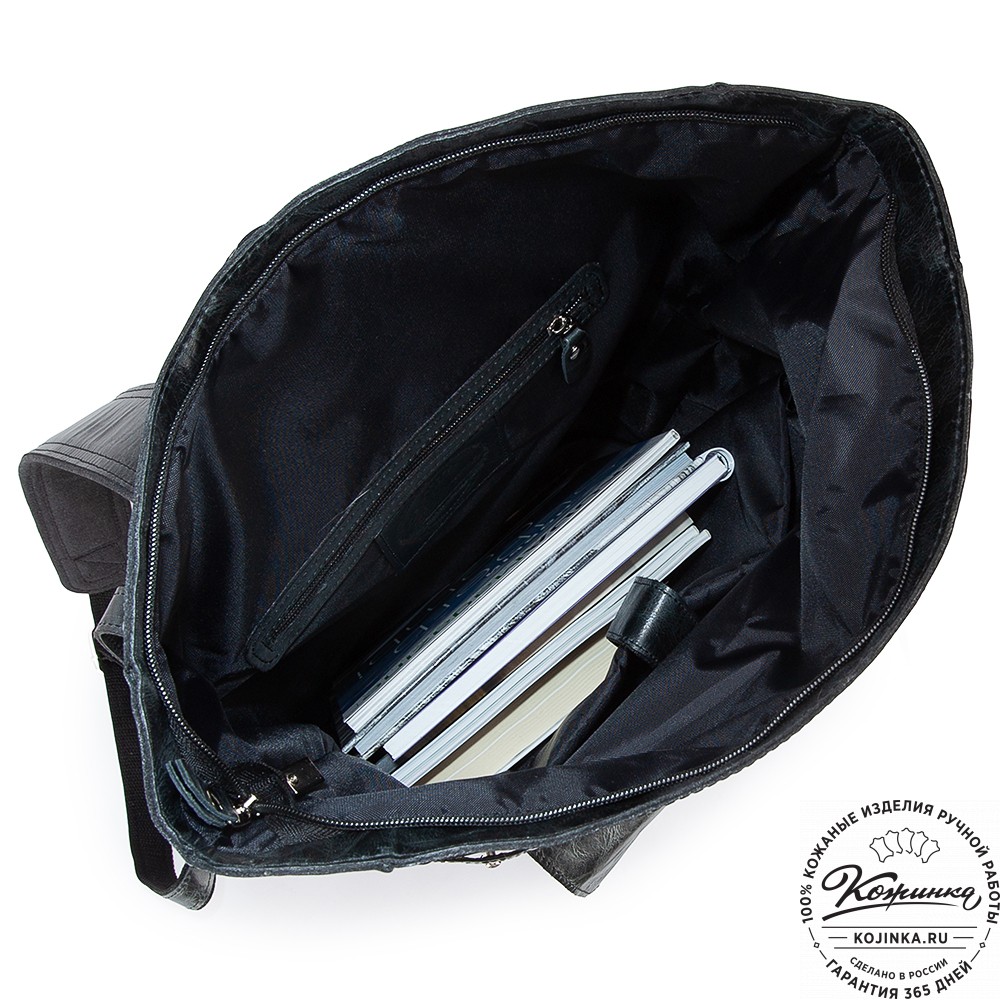 Мужской кожаный рюкзак "Орландо" (чёрный антик)