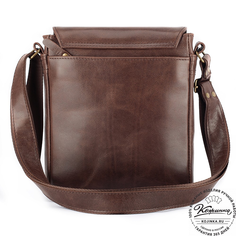 Мужская кожаная сумка "Вильнюс" (коричневая)