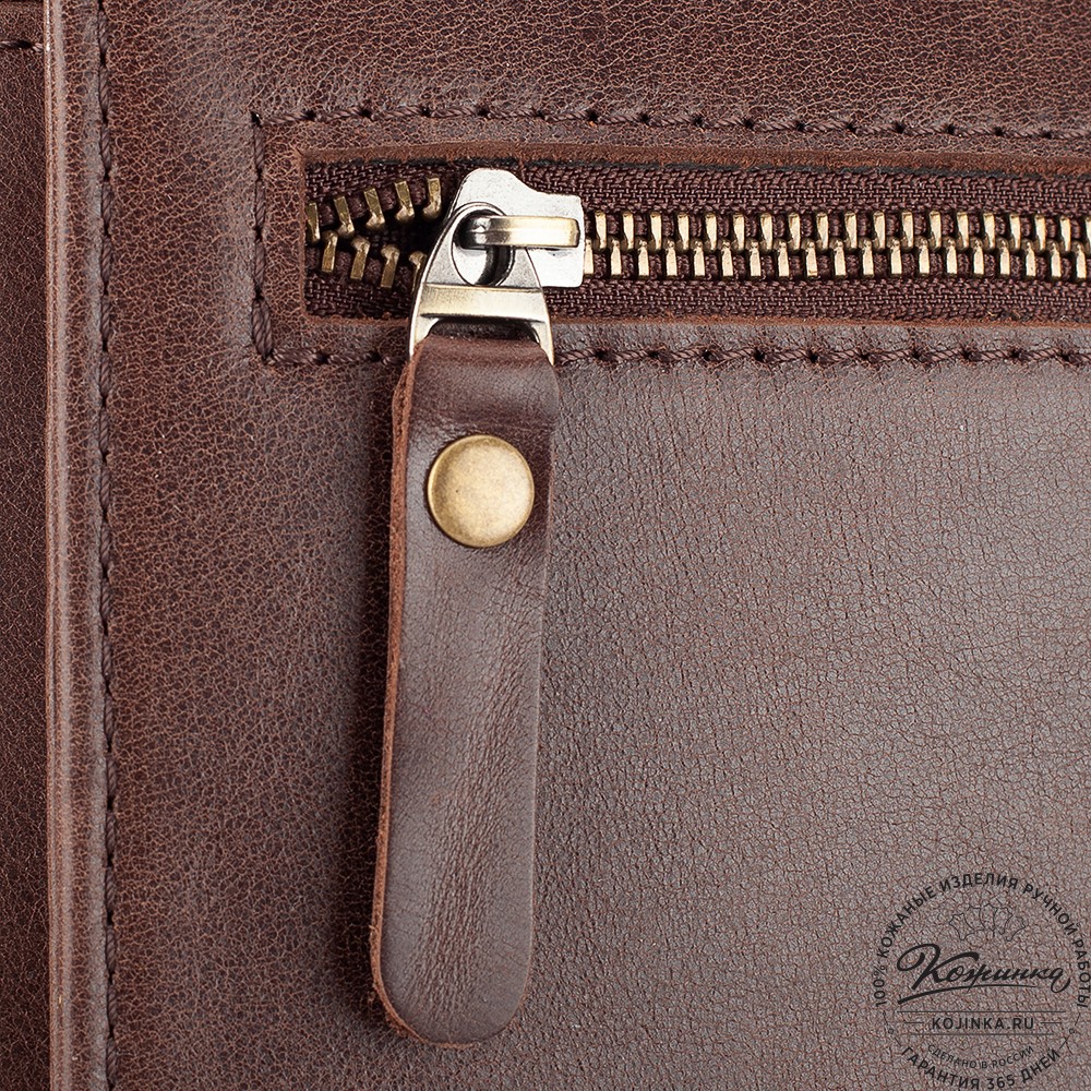 Мужская кожаная сумка "Вильнюс" (коричневая)