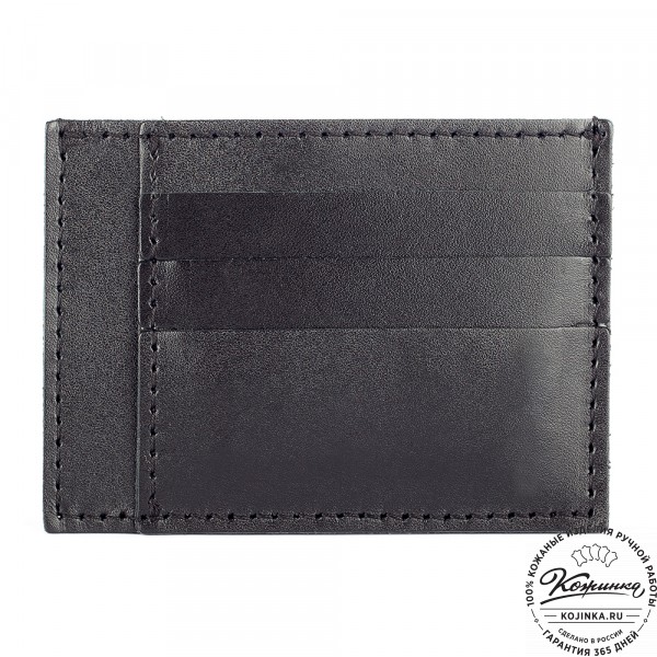 Кожаный футляр для карт "Мэри" (чёрный) . фото 1