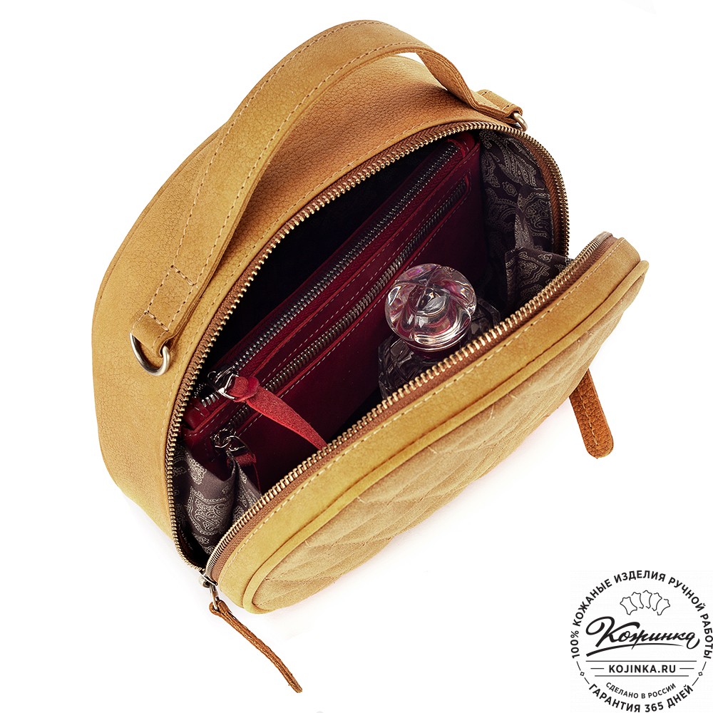 Женская кожаная сумка "Селин" (охра)