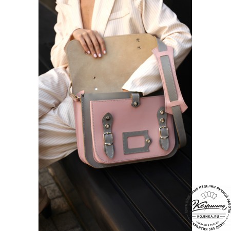 Кожаный портфель "Сатчел"  (тёмно-коричневый)