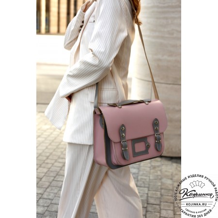 Кожаный портфель "Сатчел"  (тёмно-коричневый)