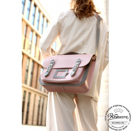 Кожаный портфель "Сатчел"  (тёмно-коричневый)