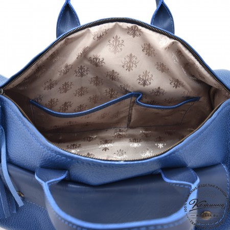 Женская кожаная сумка "Византия" (синий)