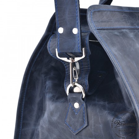  Кожаная дорожная сумка "Чарли" (синий антик) 