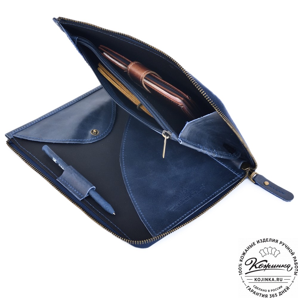  Кожаная папка для документов "Кейптаун" (синий антик) 