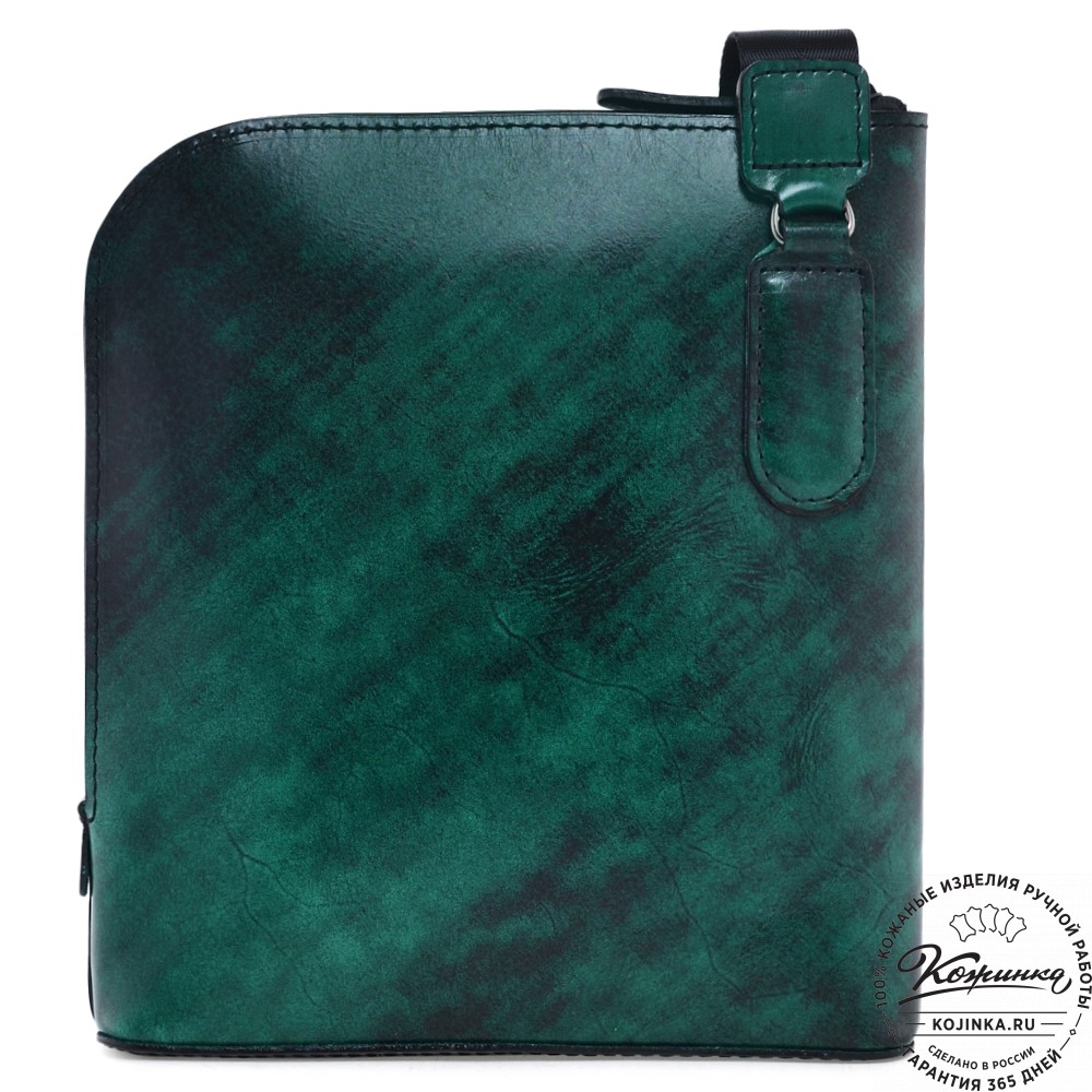 Кожаная сумка "Родос" (зеленый глянец) 