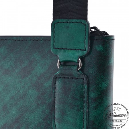  Кожаная сумка "Родос" (зеленый глянец) 