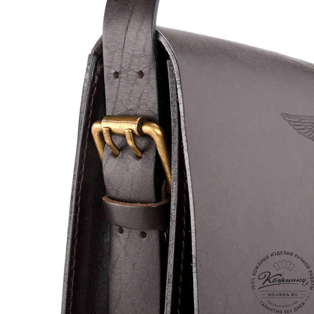 Кожаная сумка "Штурман" (тёмно-коричневая)