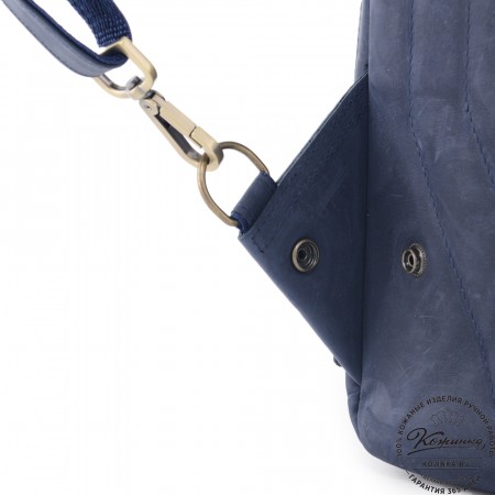 Мужская кожаная сумка-трансформер "Брюс" (синий крейзи) 