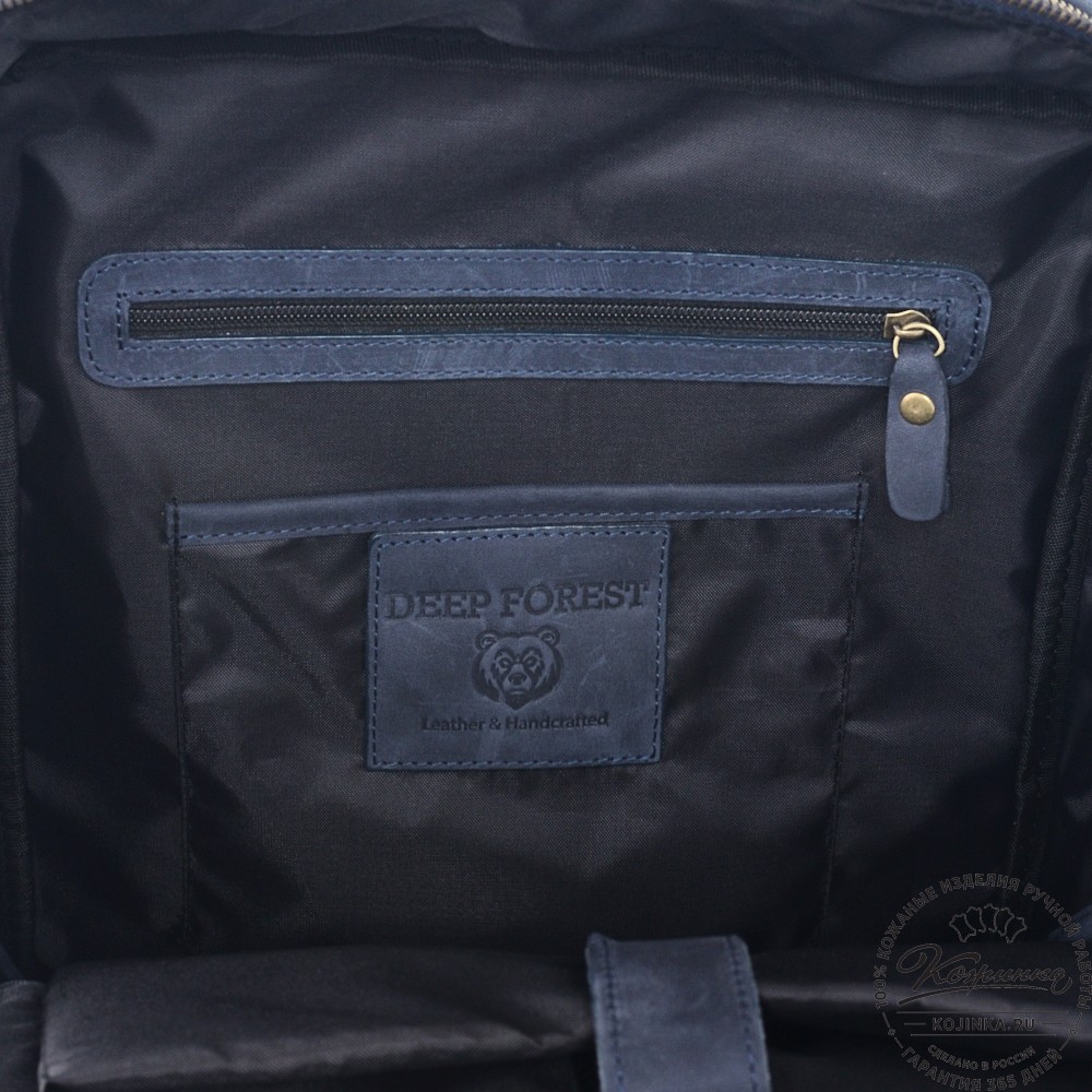 Мужская кожаная сумка-трансформер "Брюс" (синий крейзи) 