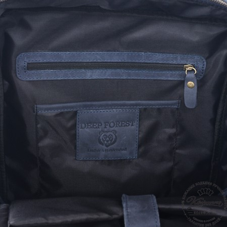 Мужская кожаная сумка-трансформер "Брюс" (синий крейзи) 