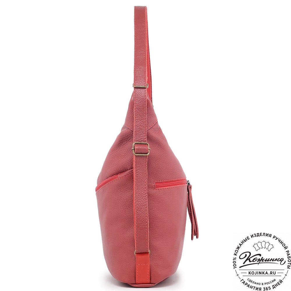  Женская кожаная сумка-трансформер "Ливадия" (красный)