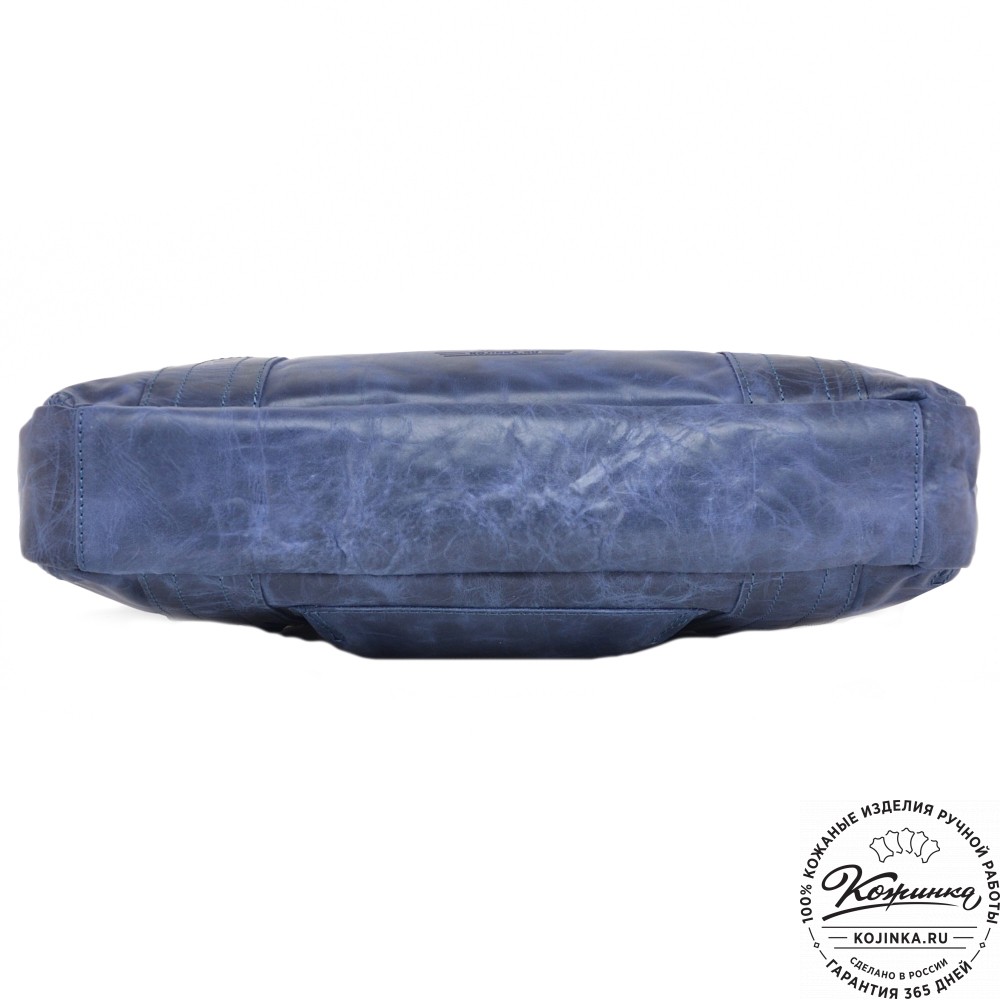 Деловая кожаная сумка "Доминик" (синий антик)