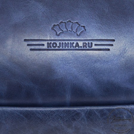 Деловая кожаная сумка "Доминик" (синий антик)
