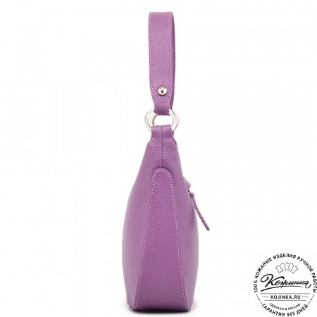  Кожаная женская сумка "Каролина" (темная сирень)
