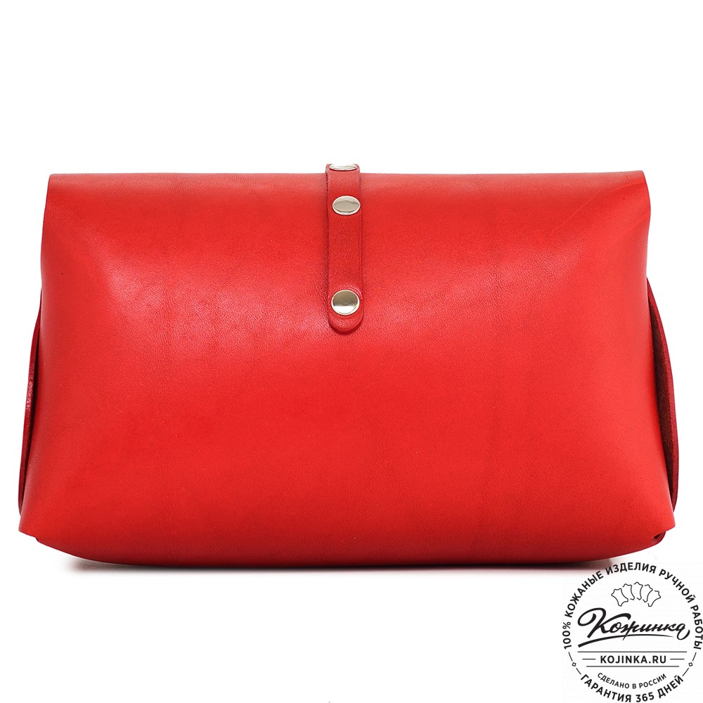  Женская кожаная сумка "Милла макси" (красная) 
