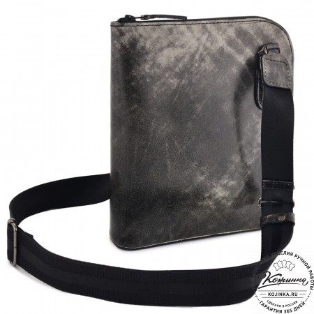 Кожаная сумка "Родос" (пепел глянец)