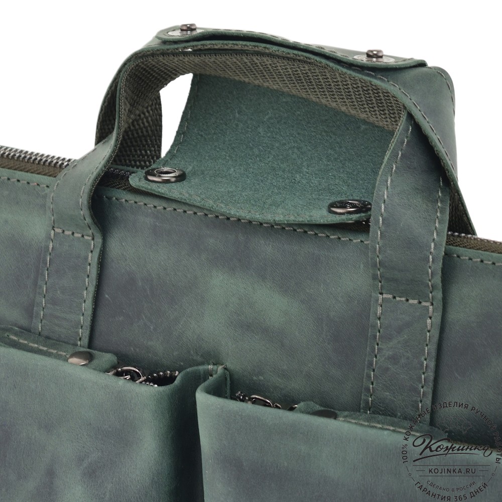  Кожаная деловая сумка "Стюарт" (изумруд)