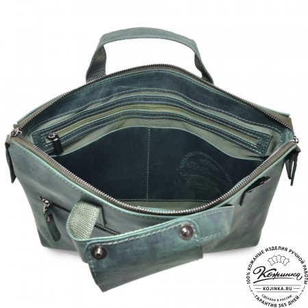  Кожаная деловая сумка "Стюарт" (изумруд)