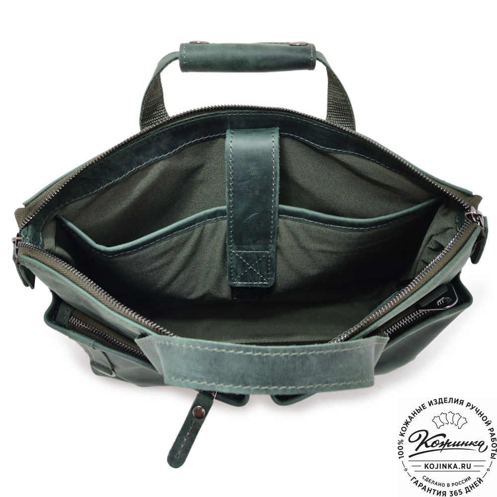  Кожаная деловая сумка "Стюарт" (изумруд)
