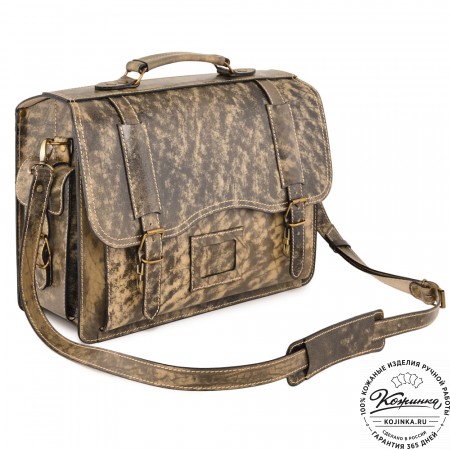 Кожаный портфель-кофр "Адъютант" (пепел глянец) 