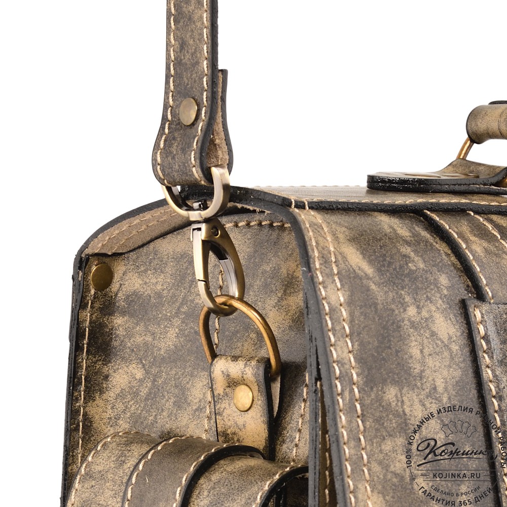 Кожаный портфель-кофр "Адъютант" (пепел глянец) 