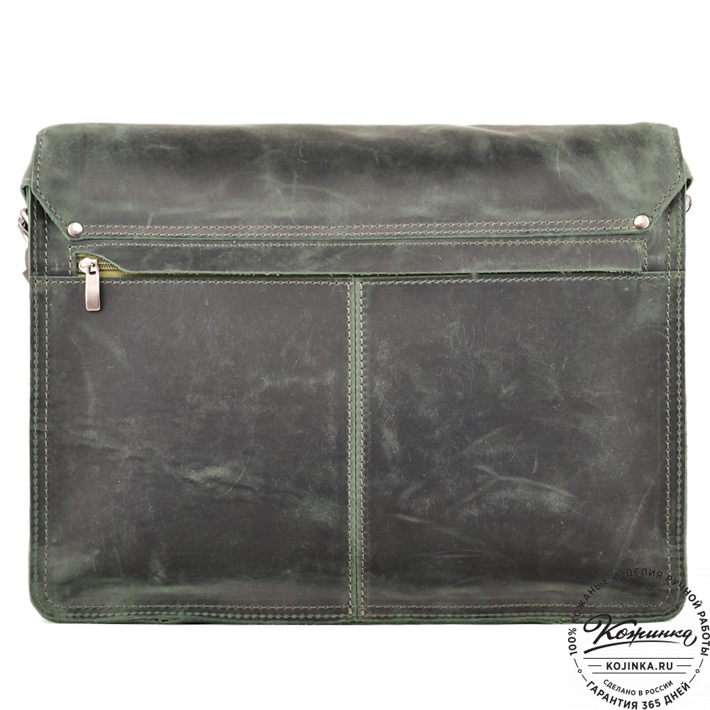 Кожаная сумка "Форман" (изумруд крейзи)