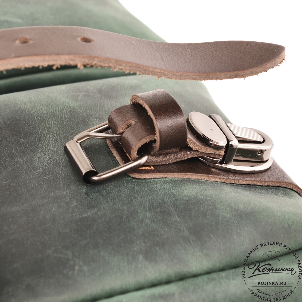 Кожаная сумка "Форман" (изумруд крейзи)