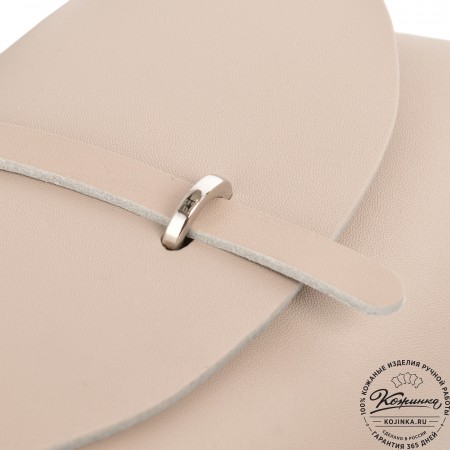 Женская кожаная сумка "Милла макси" (бежевая)