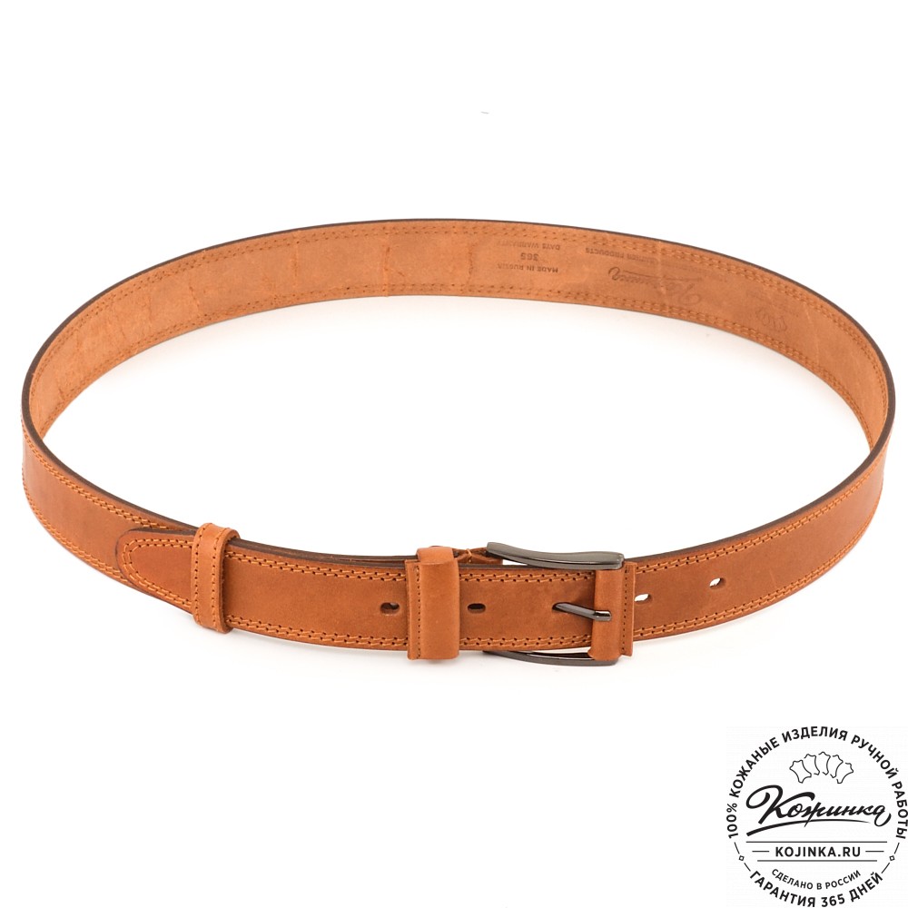 Кожаный ремень "Остин" (рыжий)