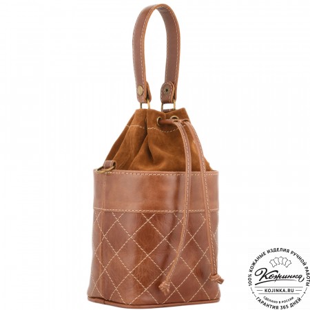 Женская кожаная сумка "Жизель" (коричневый)