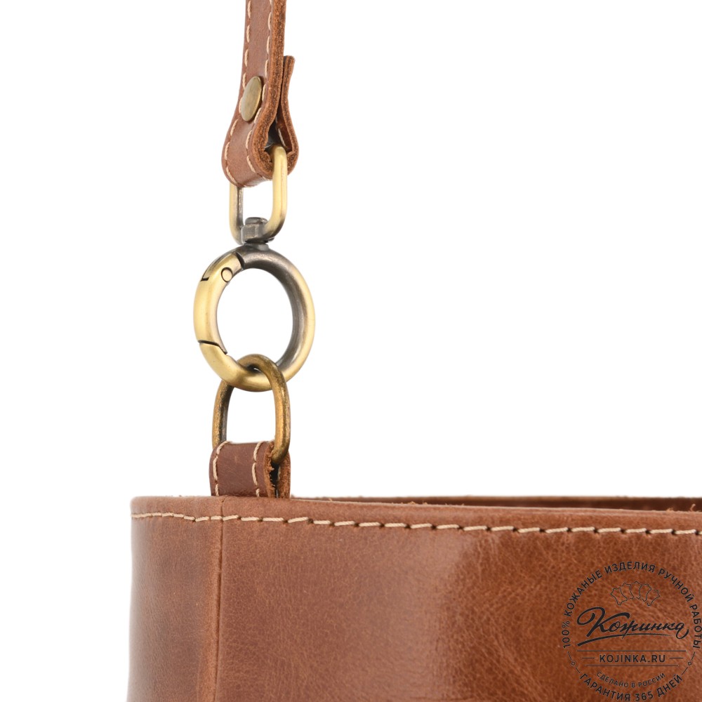 Женская кожаная сумка "Жизель" (коричневый)