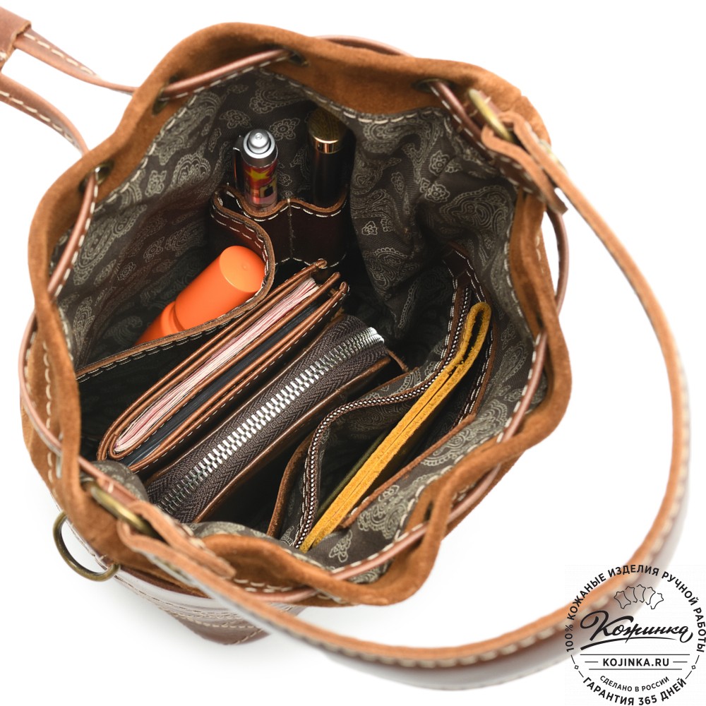 Женская кожаная сумка "Жизель" (коричневый)