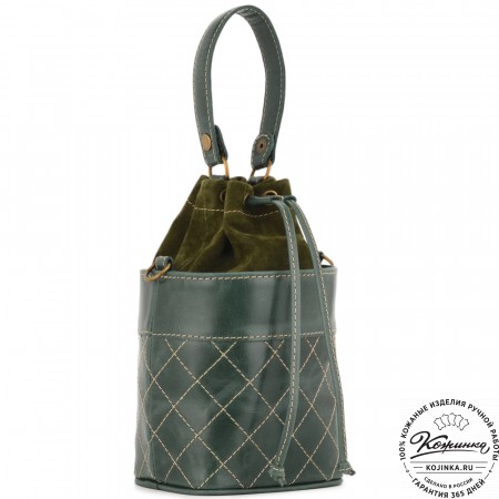 Женская кожаная сумка "Жизель" (зеленый)