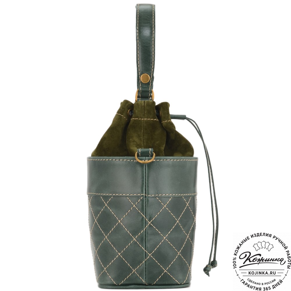 Женская кожаная сумка "Жизель" (зеленый)