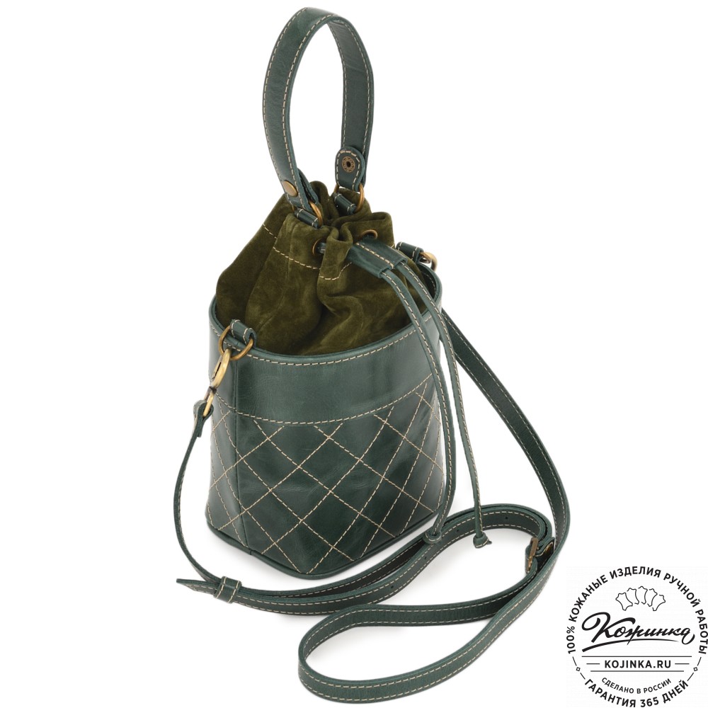 Женская кожаная сумка "Жизель" (зеленый)