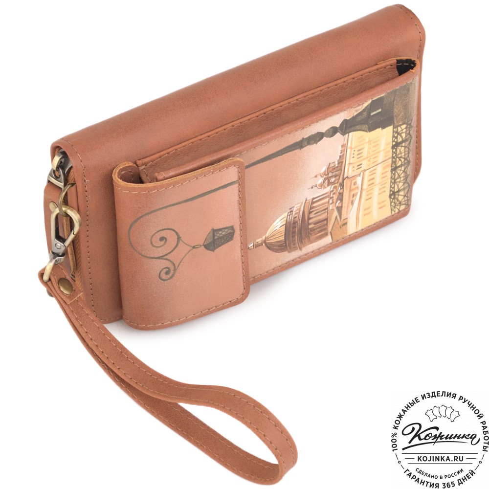 Кожаный клатч "Чукотка" "Исаакиевский собор" (рыжий)