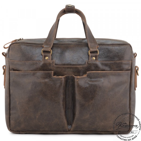 Кожаная мужская сумка "Хантер" (коричневая наппа) . фото 1