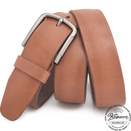 Кожаный ремень "Канзас" (коньяк)