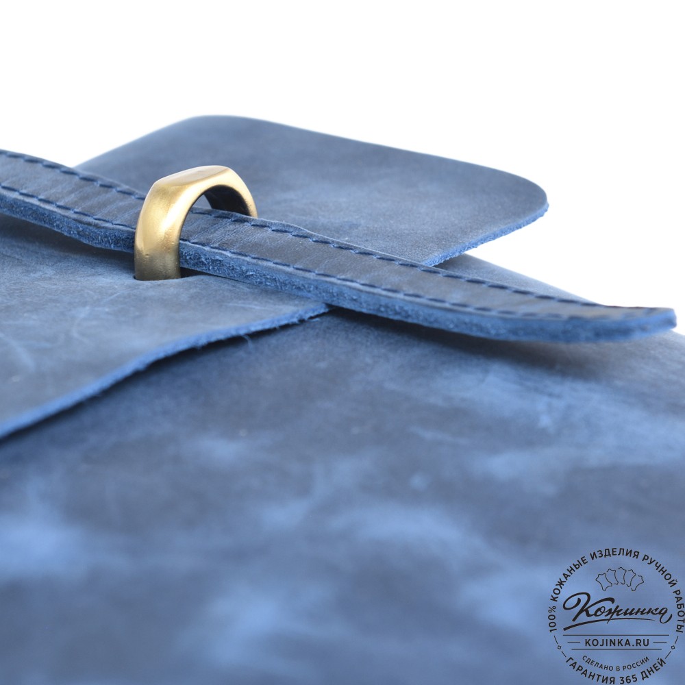  Кожаный портфель "Англетер" (синий крейзи) 
