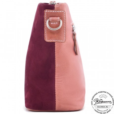Женская кожаная сумка "Саманта" (бордово-розовый)