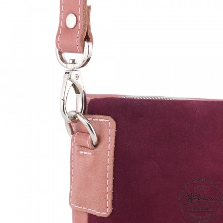 Женская кожаная сумка "Саманта" (бордово-розовый)