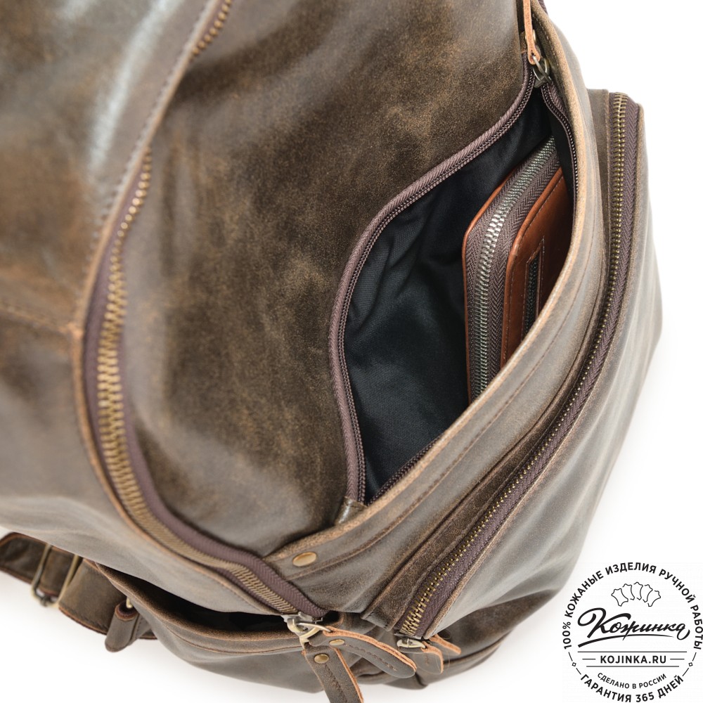Мужской кожаный рюкзак "Гудвин" (коричневая наппа)