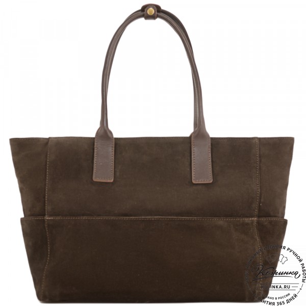 Кожаная женская сумка "Калипсо" (тёмно-коричневая). фото 1