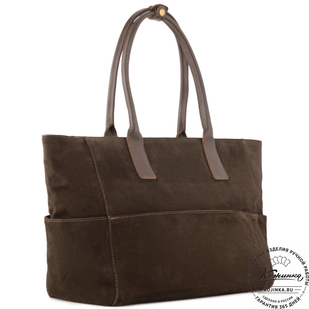 Кожаная женская сумка "Калипсо" (тёмно-коричневая)