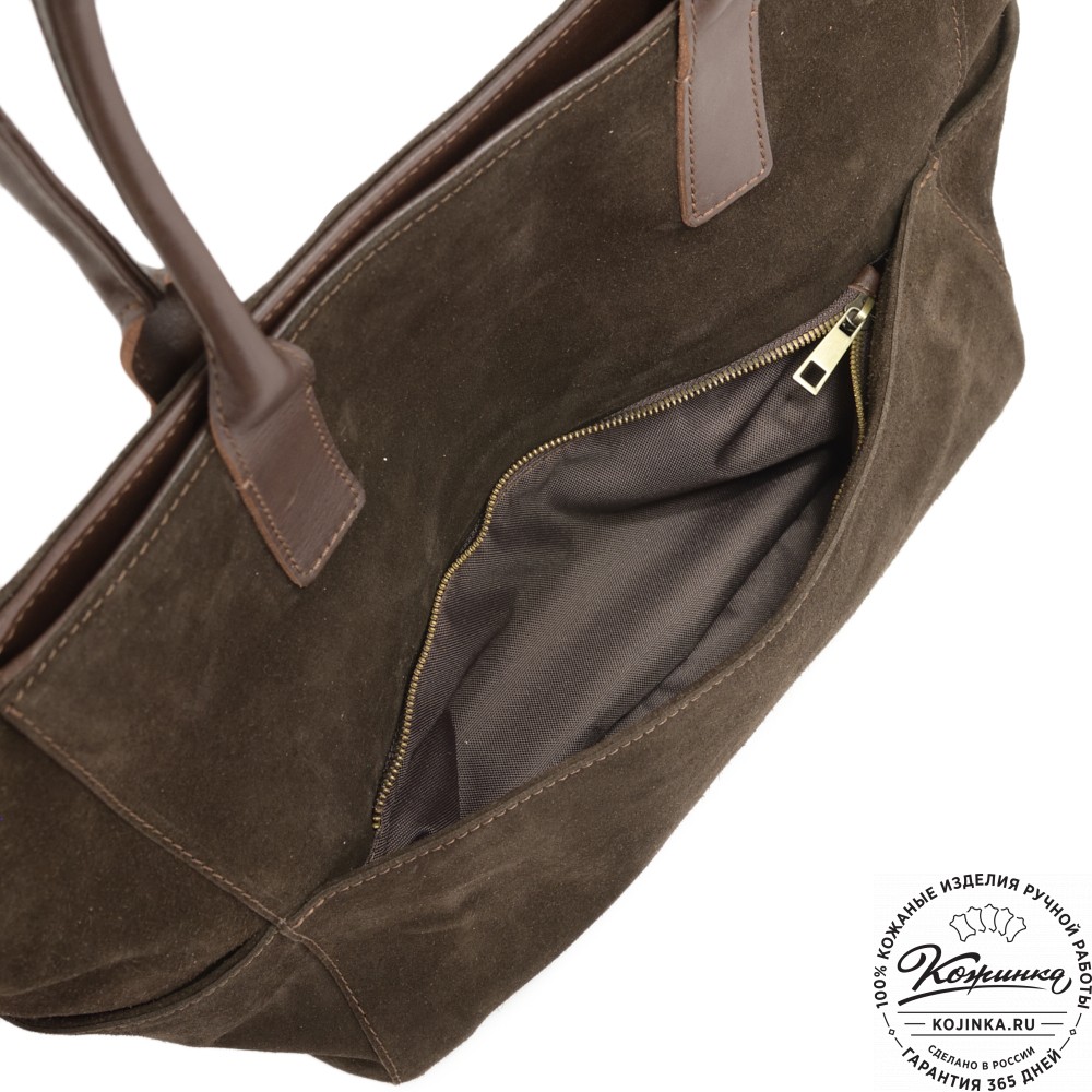 Кожаная женская сумка "Калипсо" (тёмно-коричневая)