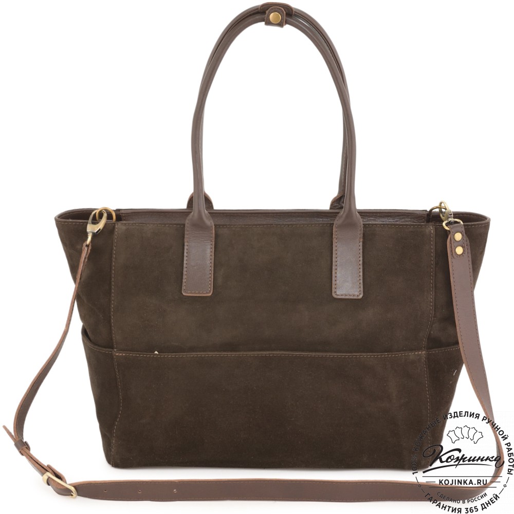 Кожаная женская сумка "Калипсо" (тёмно-коричневая)