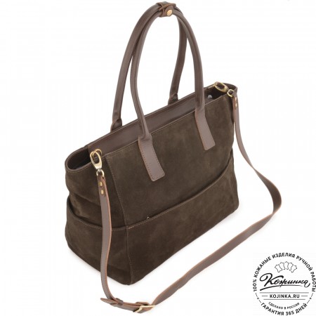 Кожаная женская сумка "Калипсо" (тёмно-коричневая)